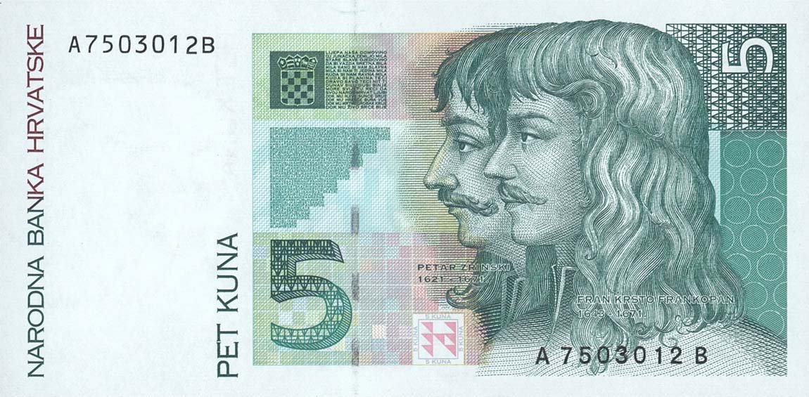 > Croatia p28a 5 Kuna from 1993