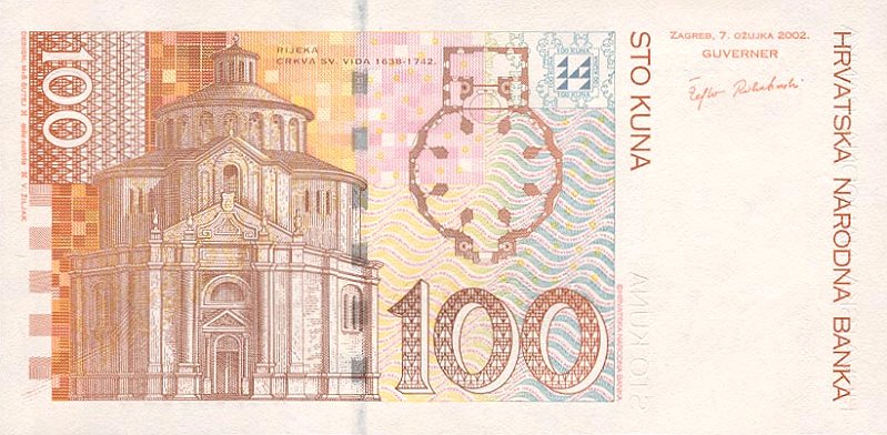 Back of Croatia p41a: 100 Kuna from 2002