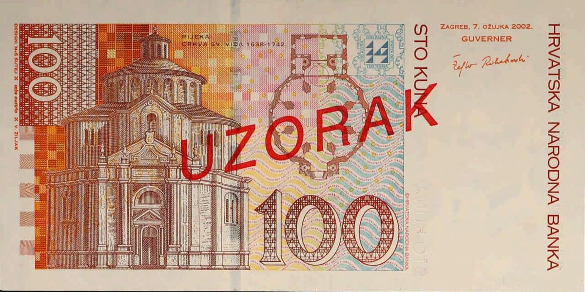 Back of Croatia p41s: 100 Kuna from 2002