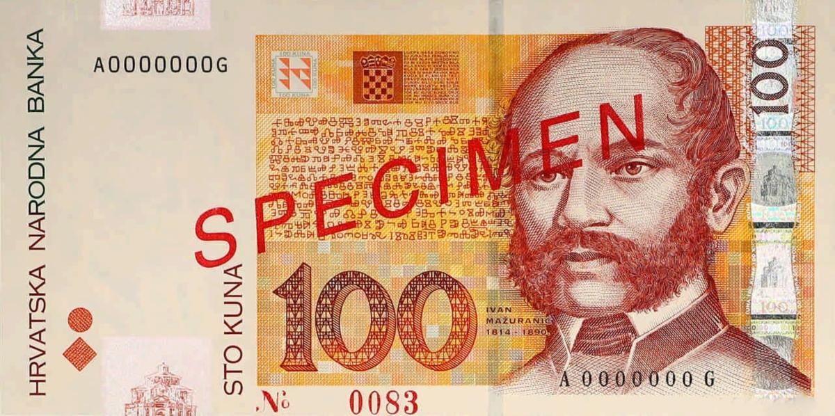 Front of Croatia p41s: 100 Kuna from 2002