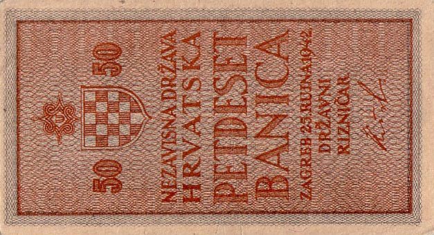 Front of Croatia p6b: 50 Banica from 1942