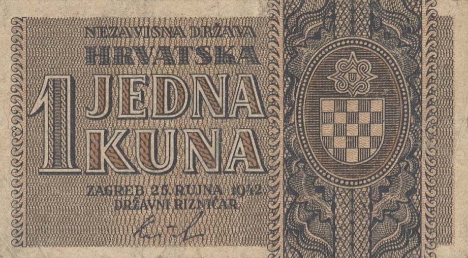 Front of Croatia p7a: 1 Kuna from 1942