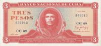 Gallery image for Cuba p107b: 3 Pesos from 1988