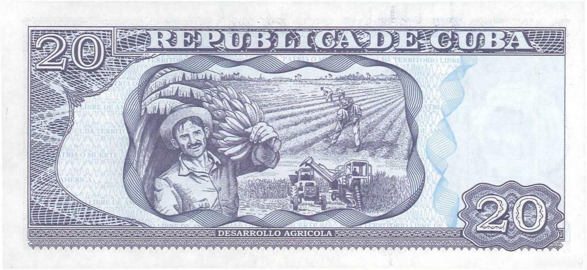 Back of Cuba p122h: 20 Pesos from 2013