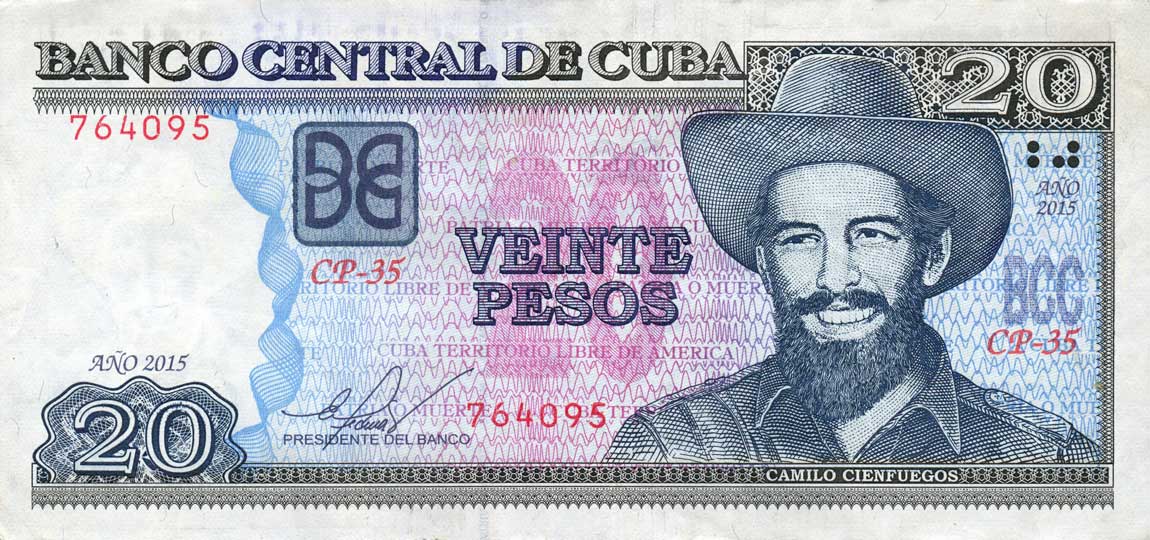 Front of Cuba p122j: 20 Pesos from 2015