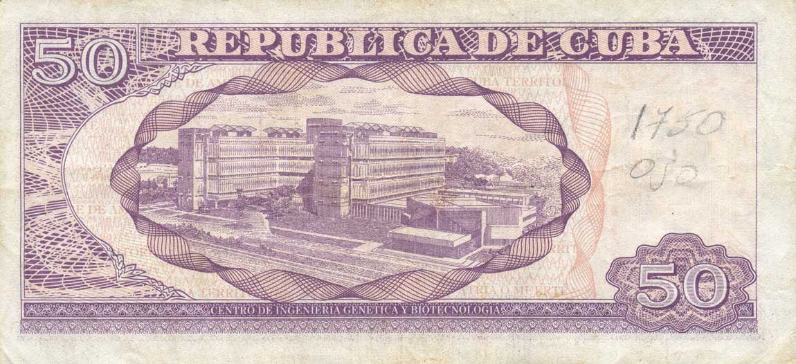 Back of Cuba p123h: 50 Pesos from 2013
