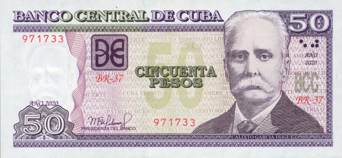 Front of Cuba p123l: 50 Pesos from 2020