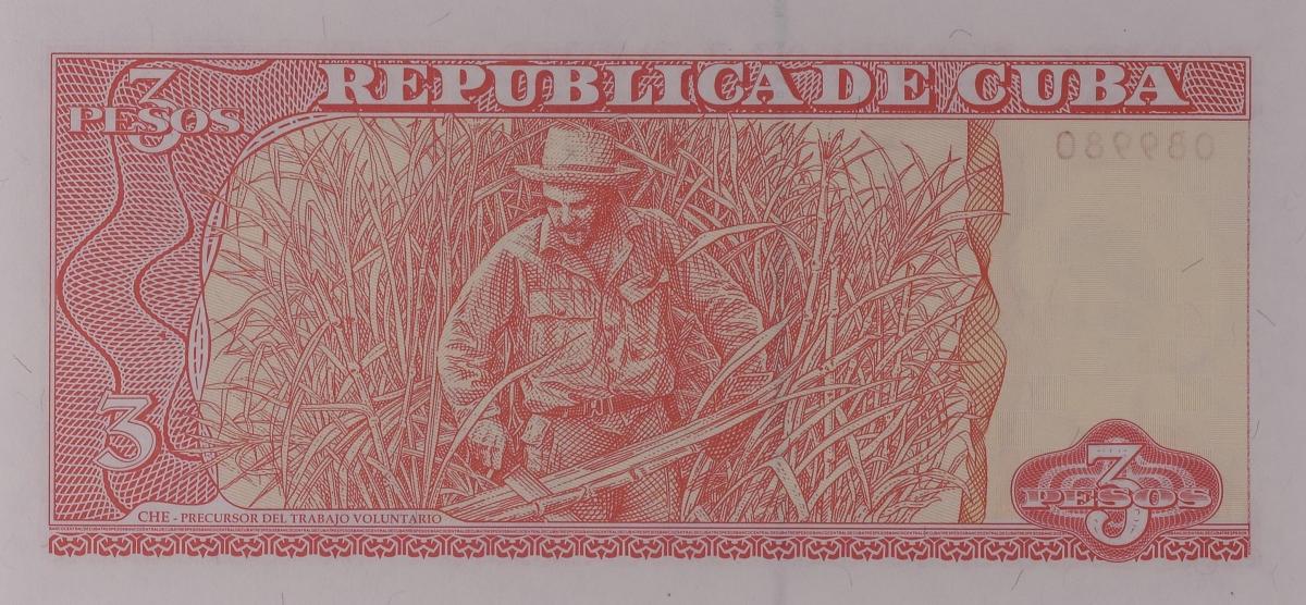 Back of Cuba p127c: 3 Pesos from 2006