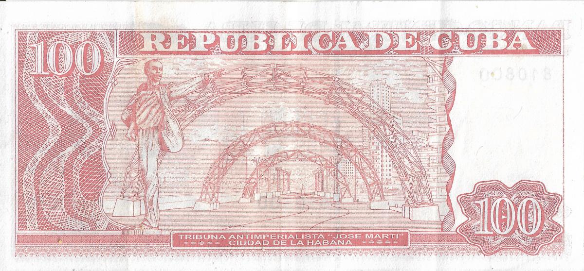 Back of Cuba p129j: 100 Pesos from 2020
