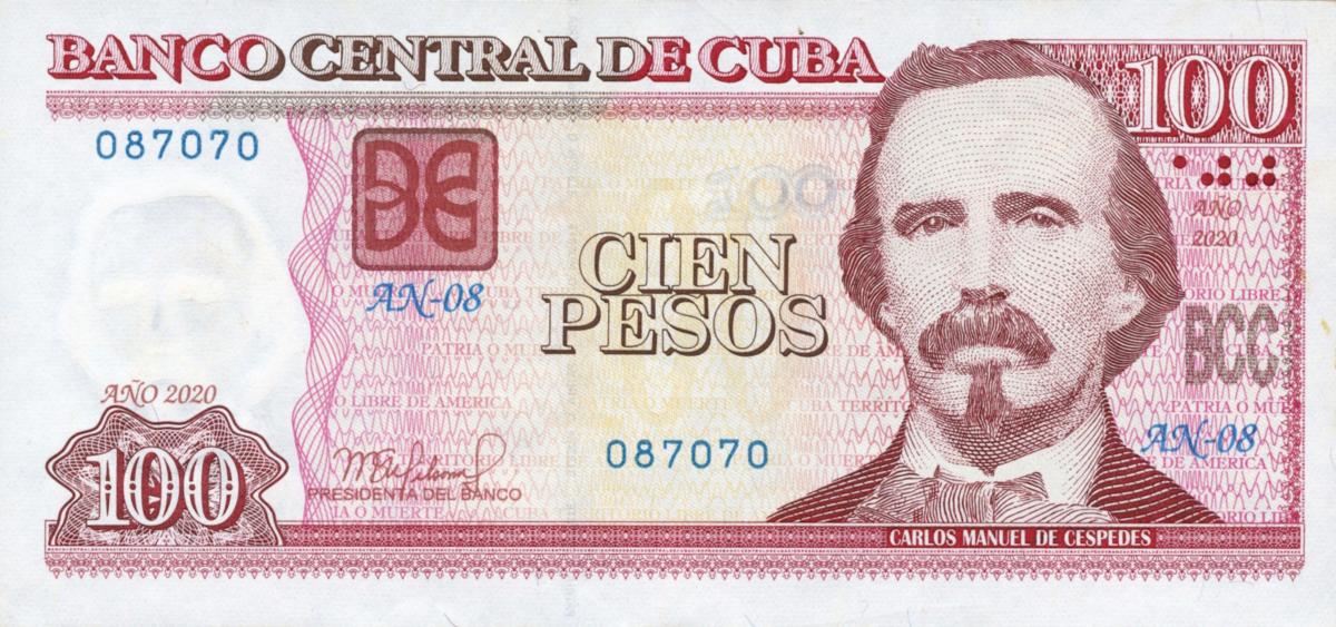 Front of Cuba p129j: 100 Pesos from 2020