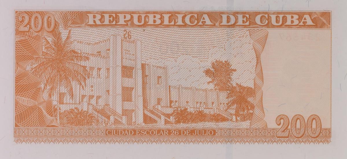 Back of Cuba p130a: 200 Pesos from 2010
