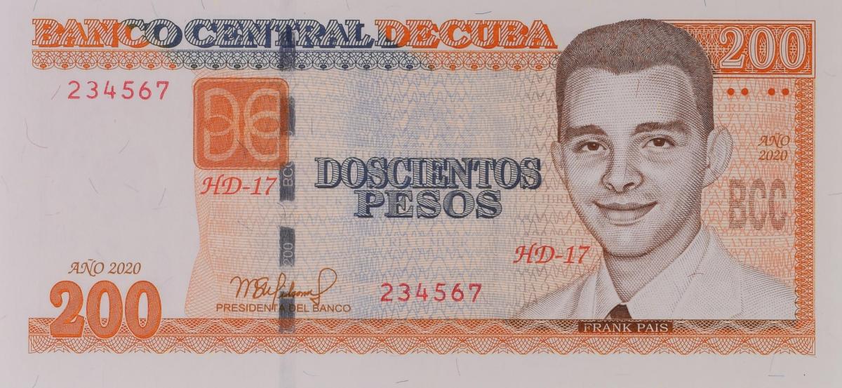 Front of Cuba p130a: 200 Pesos from 2010
