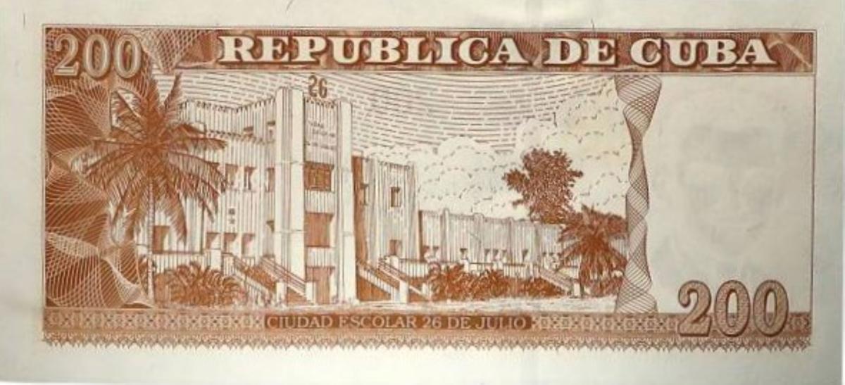 Back of Cuba p130b: 200 Pesos from 2018