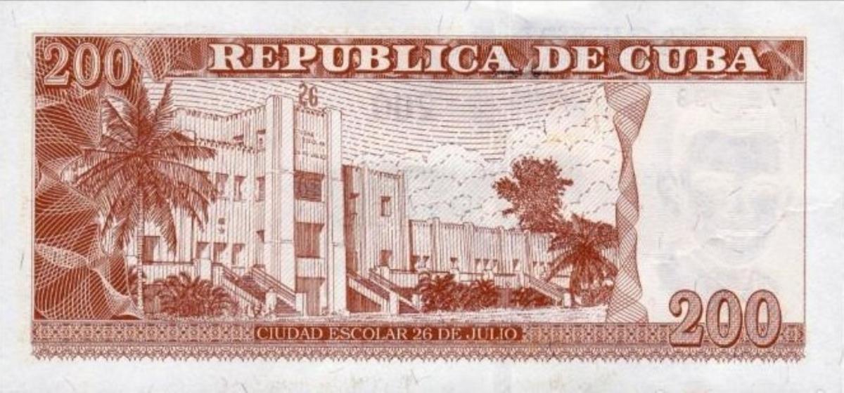 Back of Cuba p130c: 200 Pesos from 2021