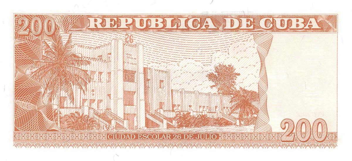 Back of Cuba p130d: 200 Pesos from 2022