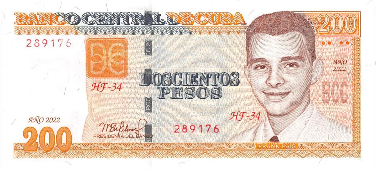 Front of Cuba p130d: 200 Pesos from 2022