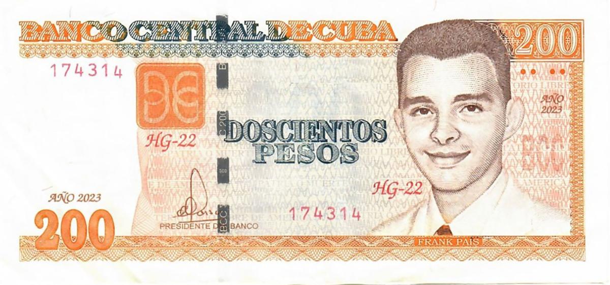 Front of Cuba p130e: 200 Pesos from 2023