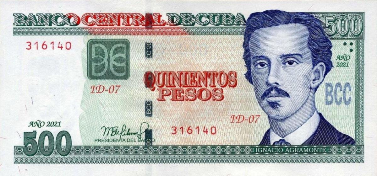 Front of Cuba p131d: 500 Pesos from 2021
