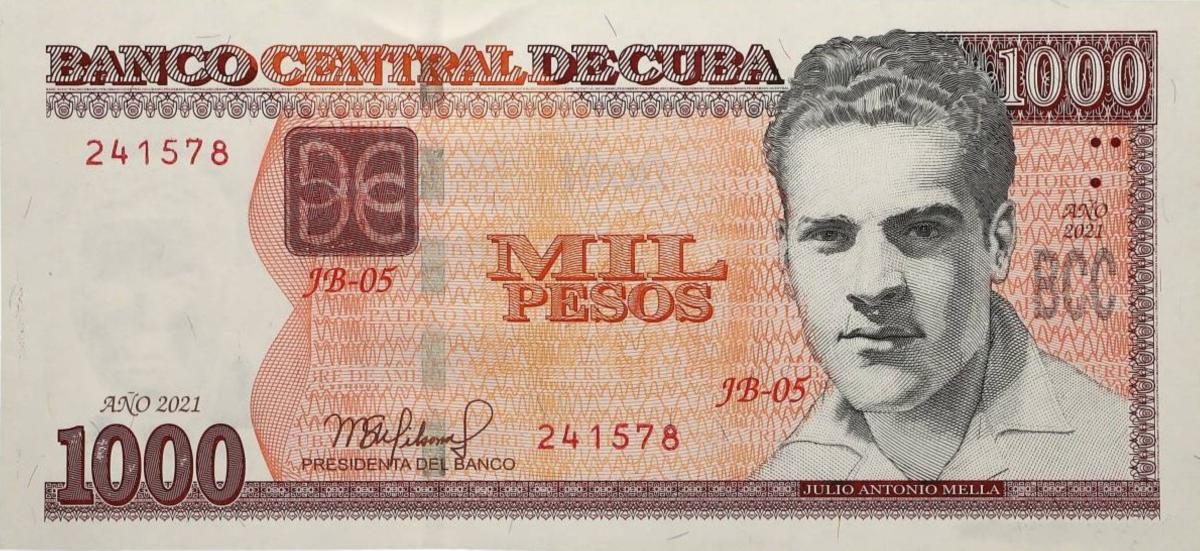 Front of Cuba p132b: 1000 Pesos from 2021