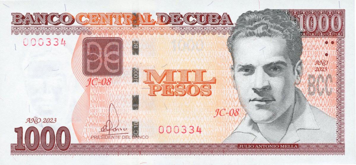 Front of Cuba p132c: 1000 Pesos from 2023