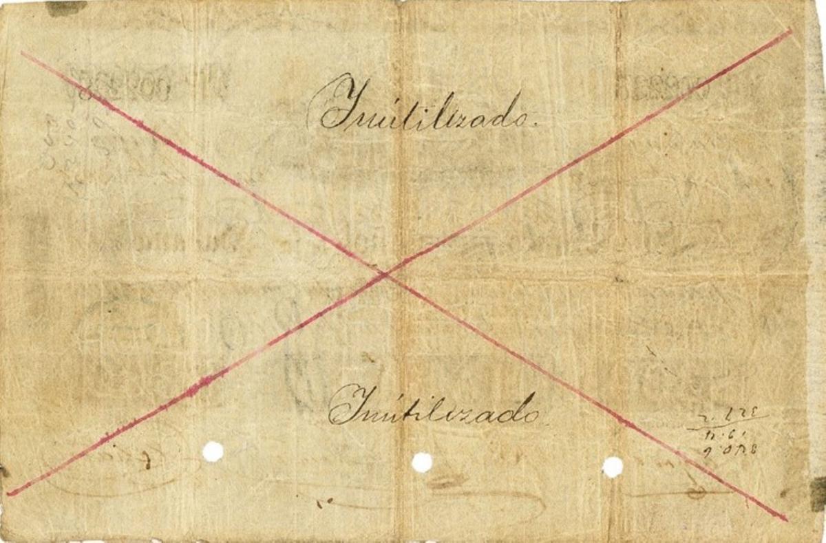 Back of Cuba p2: 300 Pesos from 1857