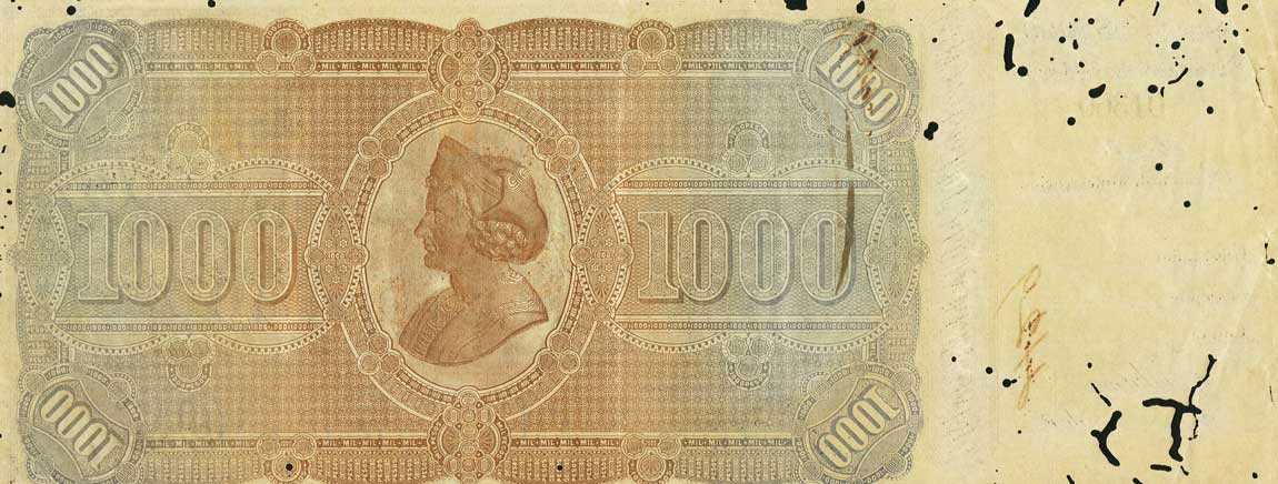 Back of Cuba p51B: 1000 Pesos from 1896