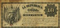 p57b from Cuba: 10 Pesos from 1869
