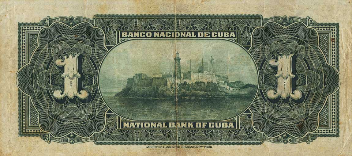 Back of Cuba p65a: 1 Peso from 1905