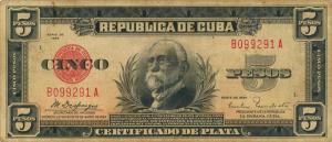 p70a from Cuba: 5 Pesos from 1934