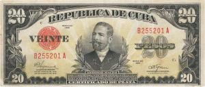 p72f from Cuba: 20 Pesos from 1945