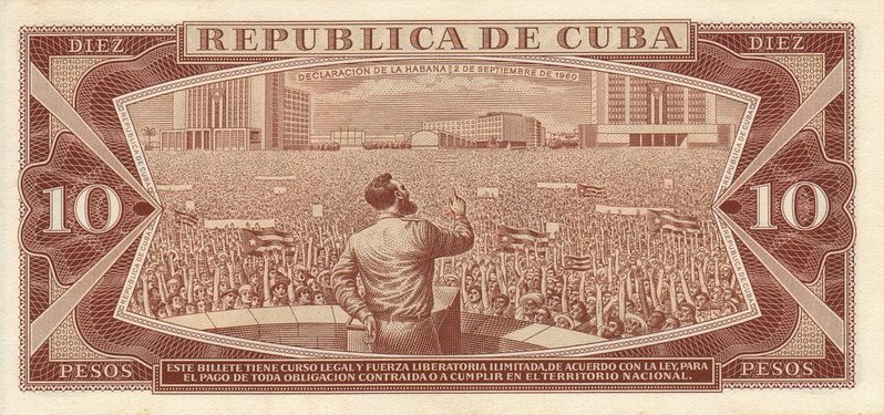 Back of Cuba p96s: 10 Pesos from 1961