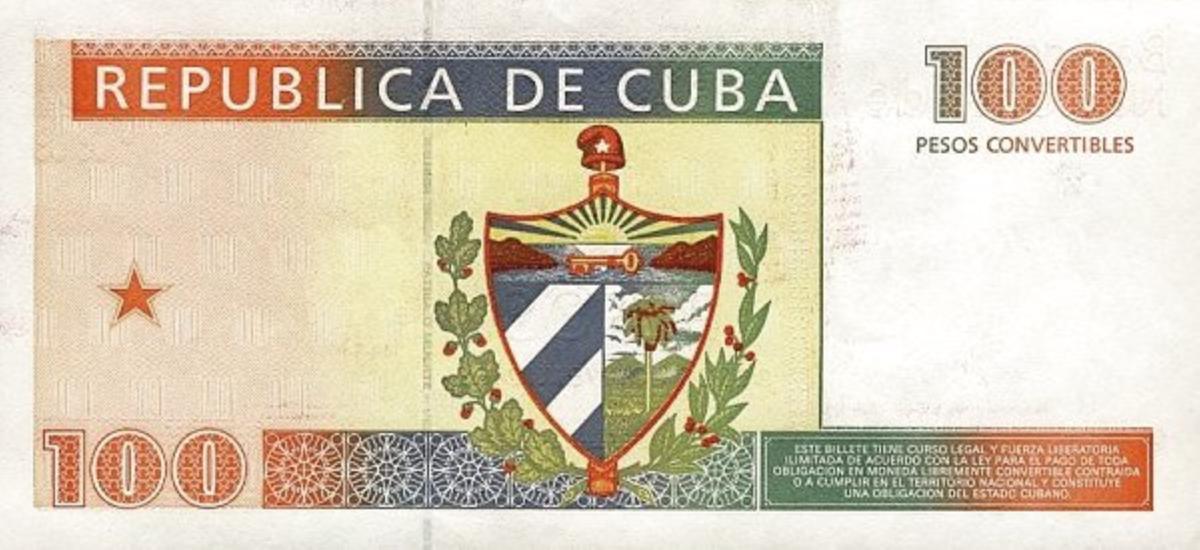 Back of Cuba pFX43: 100 Peso Convertible from 1994