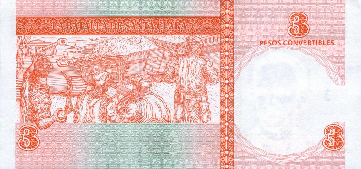 Back of Cuba pFX47: 3 Pesos Convertibles from 2006