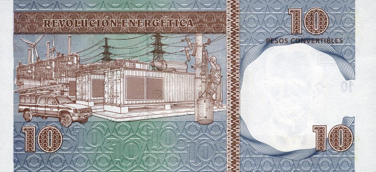 Back of Cuba pFX49b: 10 Pesos Convertibles from 2011