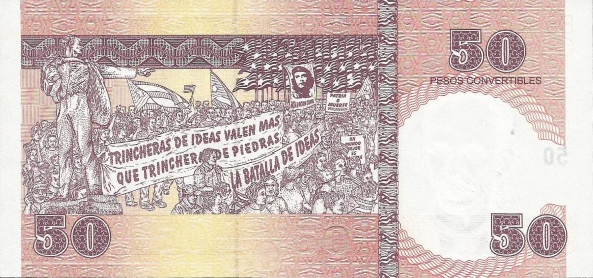 Back of Cuba pFX51b: 50 Pesos Convertibles from 2011