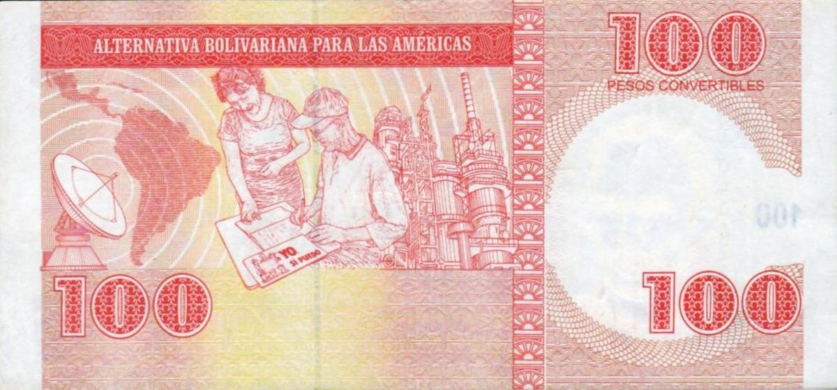 Back of Cuba pFX52: 100 Pesos Convertibles from 2006
