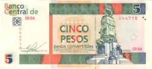 Gallery image for Cuba pFX55: 5 Pesos Convertibles from 2013
