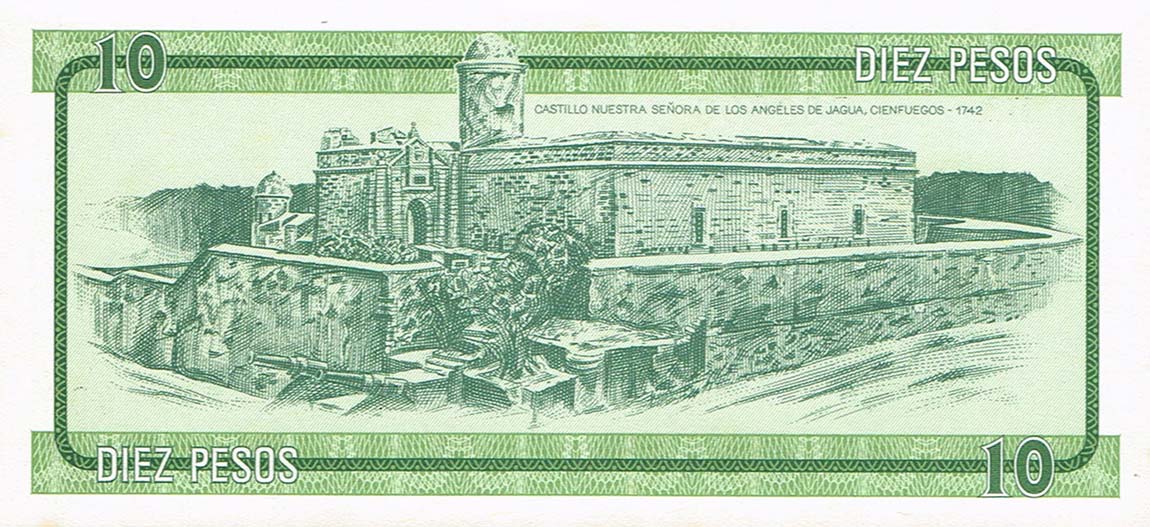 Back of Cuba pFX8: 10 Pesos from 1985