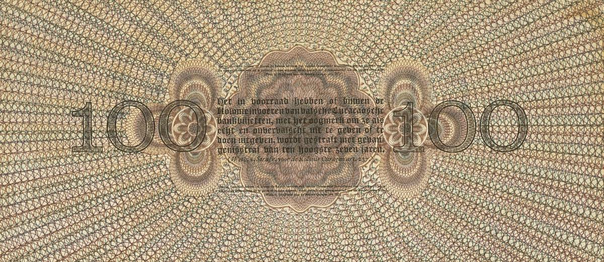 Back of Curacao p12: 100 Gulden from 1925