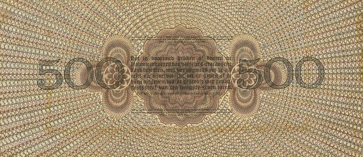 Back of Curacao p14: 500 Gulden from 1925