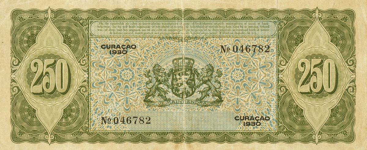 Back of Curacao p20: 250 Gulden from 1930