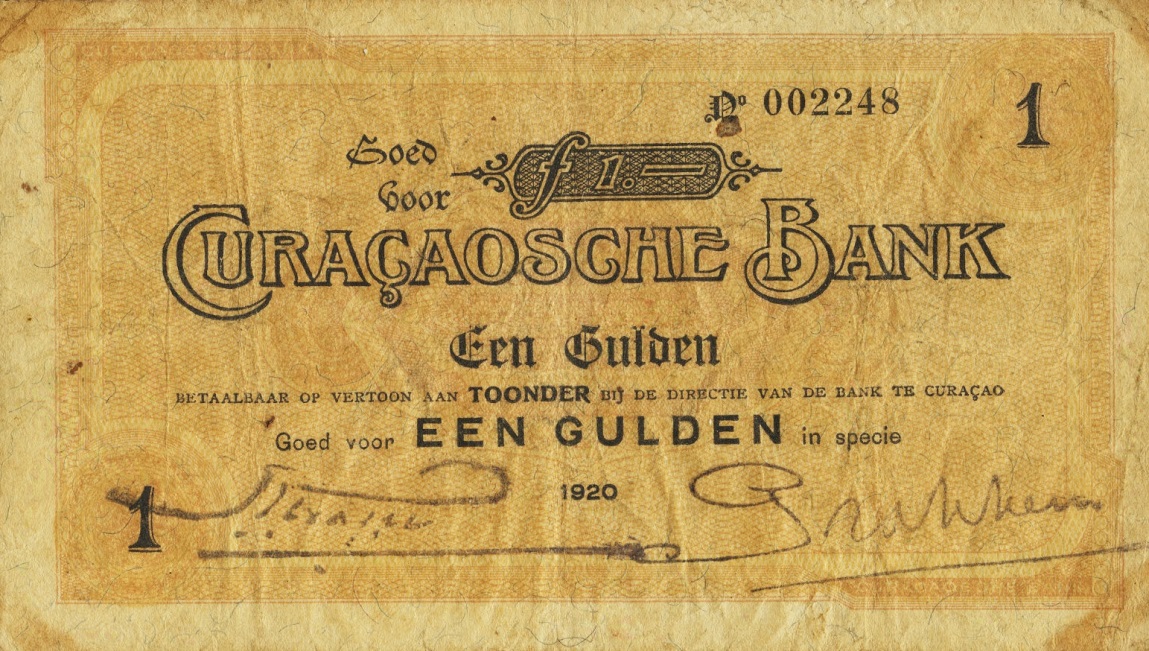 Front of Curacao p7F: 1 Gulden from 1920
