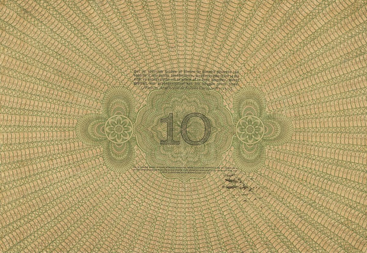 Back of Curacao p7G: 10 Gulden from 1920
