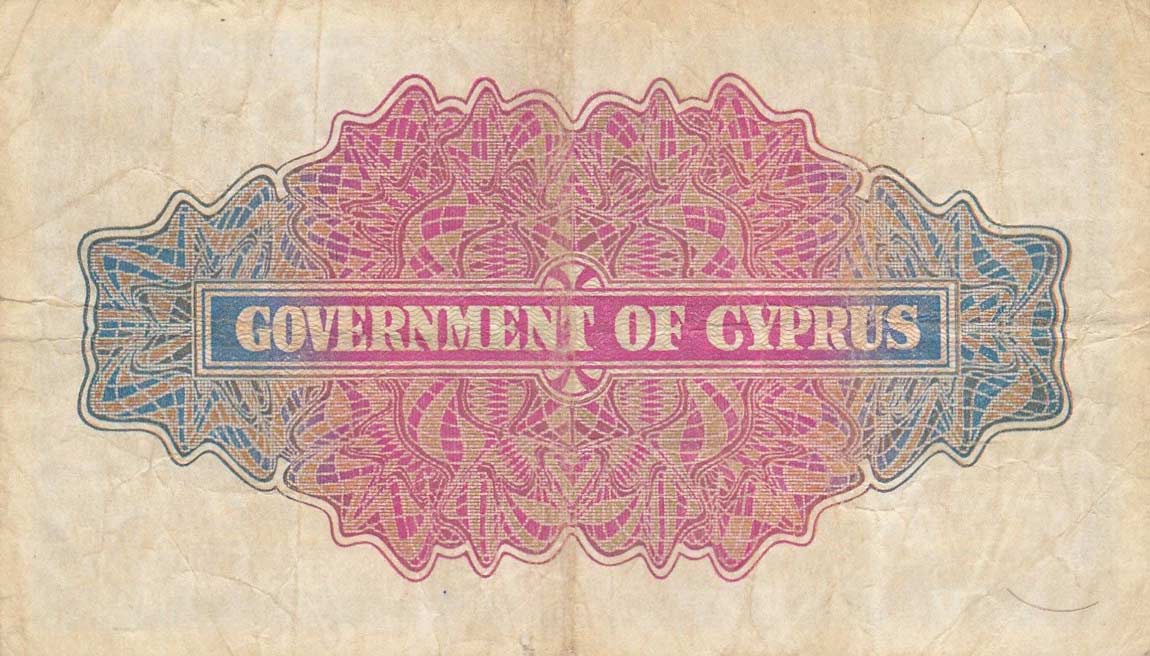 Back of Cyprus p22a: 5 Shillings from 1939