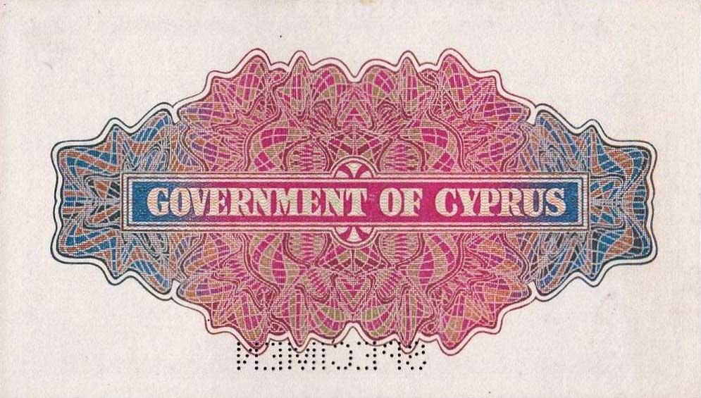 Back of Cyprus p22s: 5 Shillings from 1939