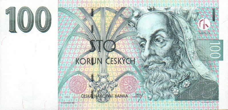 Front of Czech Republic p18a: 100 Korun from 1997