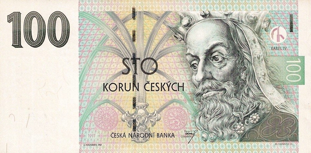 Front of Czech Republic p18e: 100 Korun from 1997
