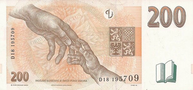 Back of Czech Republic p19b: 200 Korun from 1998