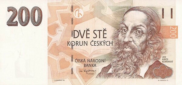 Front of Czech Republic p19b: 200 Korun from 1998
