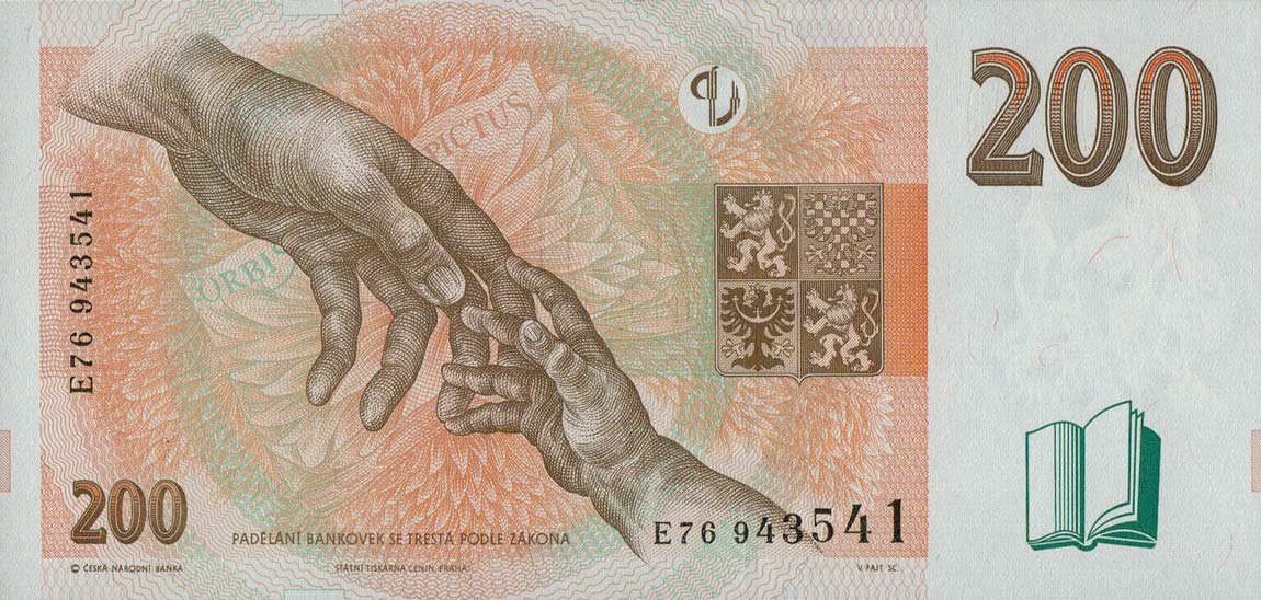 Back of Czech Republic p19c: 200 Korun from 1998